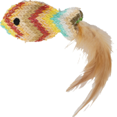 Играчка за котки Flamingo Klora Fish Mix 16 см – рибка с котешка трева и пера
